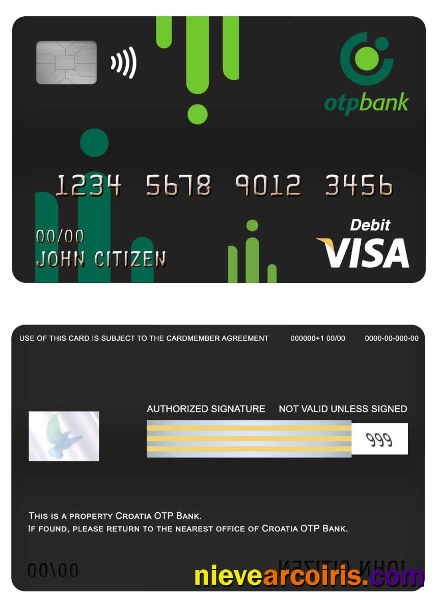 Croatia OTP bank visa debit card